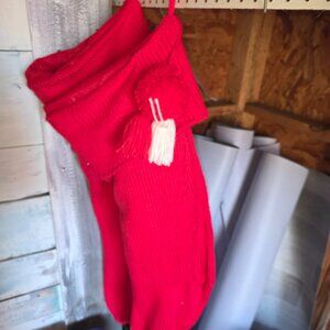 Oversized knit red christmas stockings (2)
